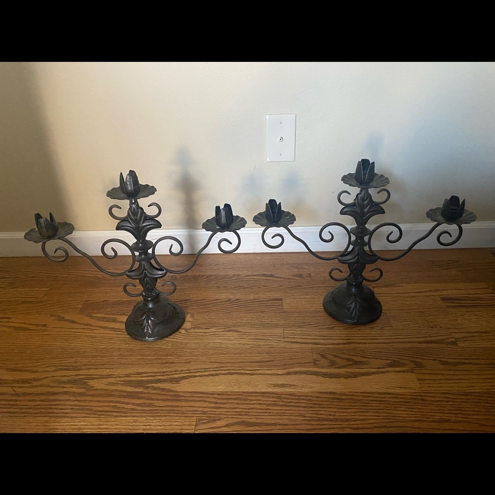 Wrought Iron Candleabras/Candlesticks